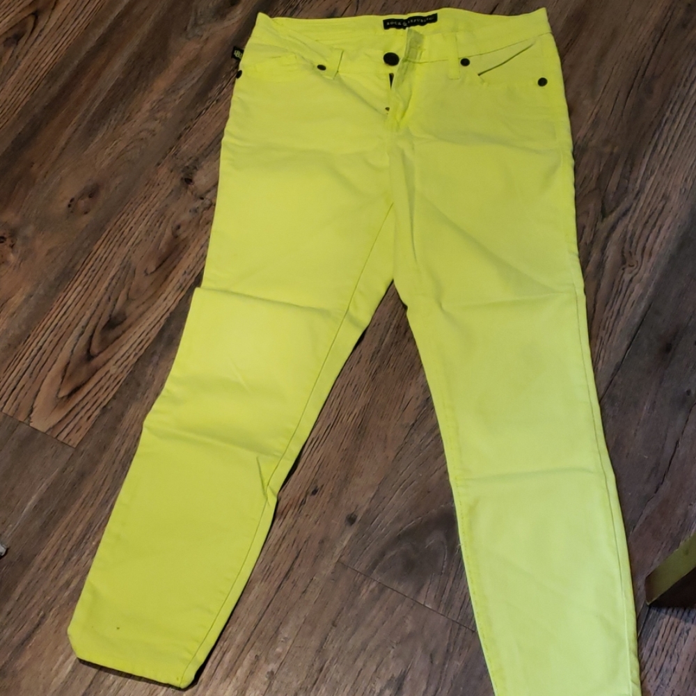 Rock & Republic Neon Yellow Green Jeans